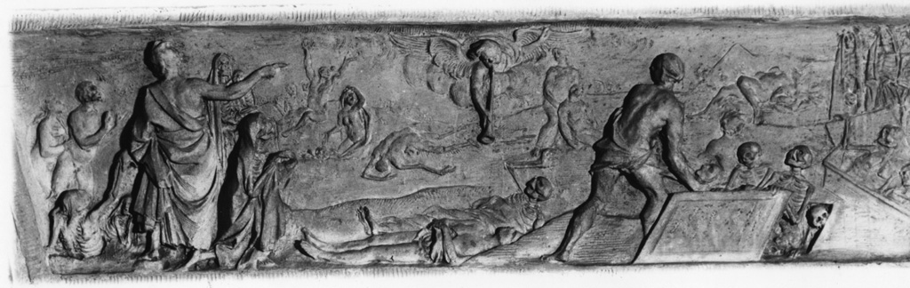 resurrezione dei morti (rilievo) di Sale Niccolò (attribuito) (sec. XVII)
