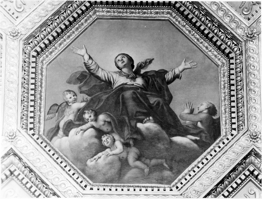 Madonna Assunta con angeli (dipinto) di Zampieri Domenico detto Domenichino (attribuito) (sec. XVII, sec. XIX)