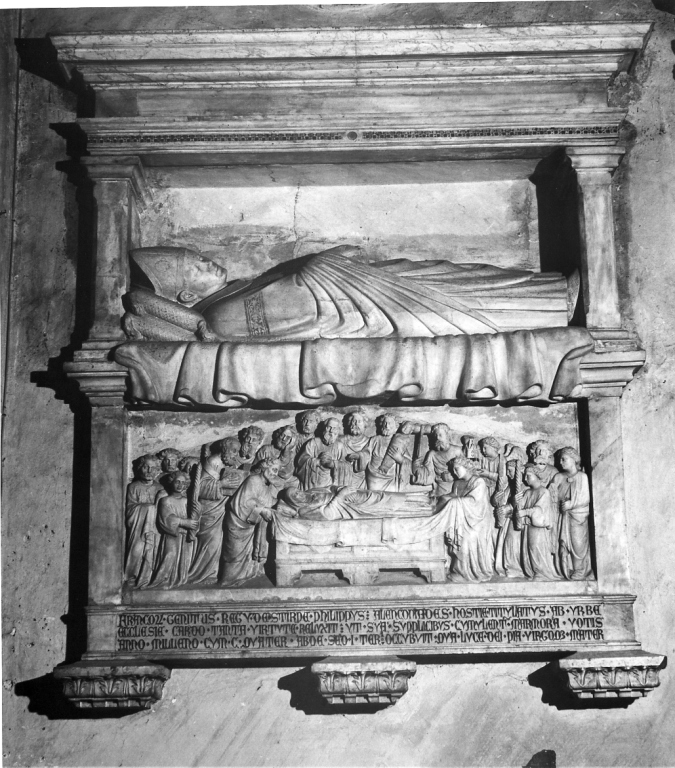 transito della Madonna (rilievo, elemento d'insieme) - ambito romano (sec. XIV)