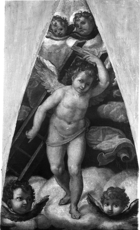 angelo con strumento della passione: scala (dipinto) di Pippi Giulio detto Giulio Romano (attribuito) (sec. XVI)