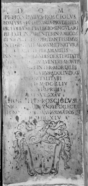 lapide tombale - ambito romano (sec. XVII)