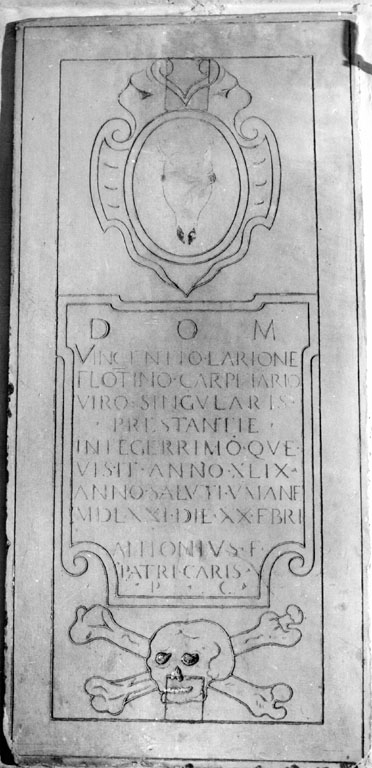 lapide tombale - ambito romano (sec. XVI)