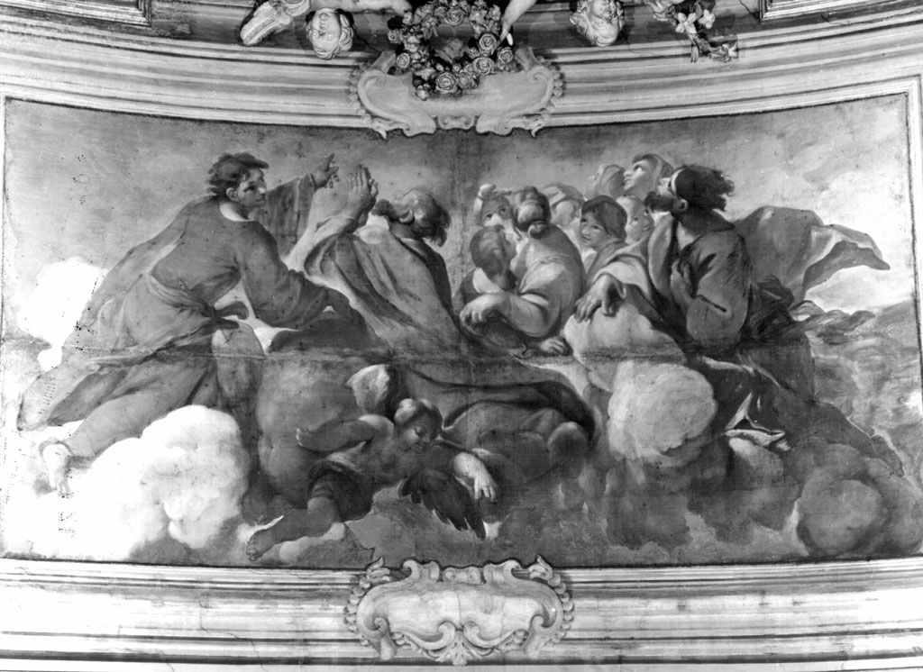 Santi e angeli (dipinto) di Brandi Giacinto (sec. XVII)