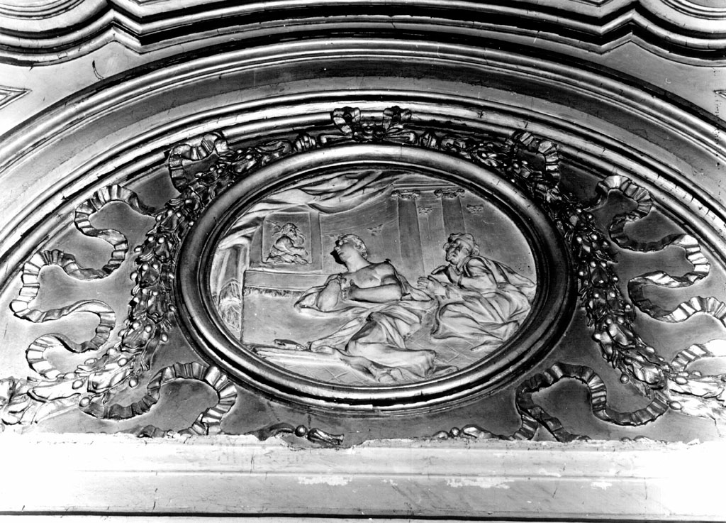 Episodio della vita di San Tommaso da Villanova: guarigione di Caterina Montalta (rilievo) - ambito romano (sec. XVII)