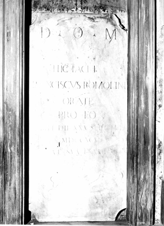 lapide tombale - ambito romano (sec. XVIII)