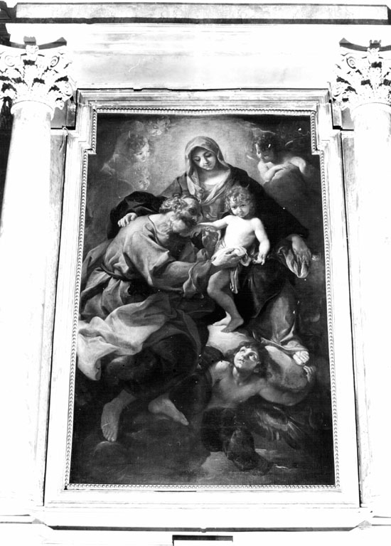 Madonna con Bambino e San Giuseppe (dipinto) di Brandi Giacinto (sec. XVII)