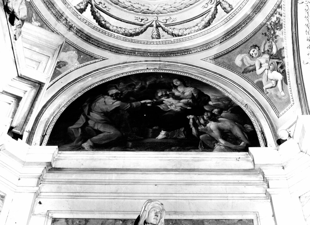 riposo nella fuga in Egitto (dipinto) di Campanella Angelo (sec. XVIII)