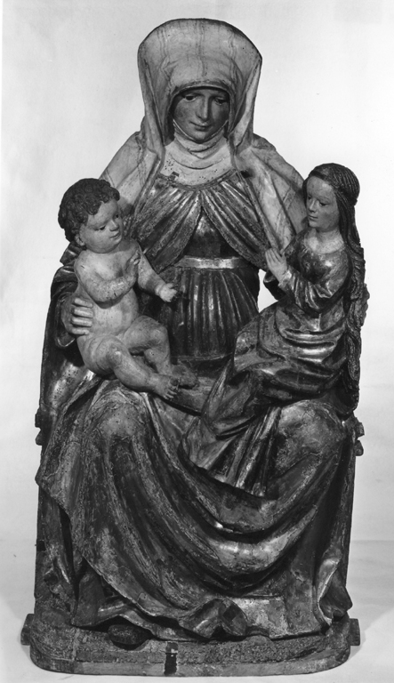 Sant'Anna con Maria Vergine e Gesù Bambino (gruppo scultoreo) - ambito svevia meridionale (inizio sec. XVI)