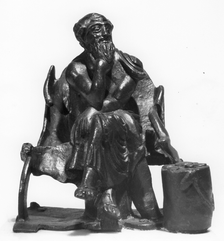 filosofo anziano seduto (statuetta) - ambito romano (sec. III)