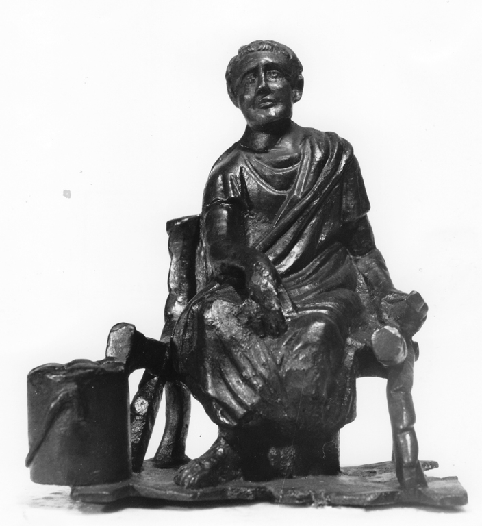 filosofo giovane seduto (statuetta) - ambito romano (sec. III)