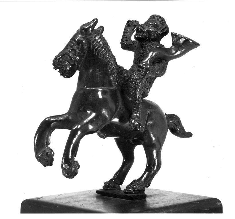 scimmia a cavallo (scultura) - ambito padovano (secondo quarto sec. XVI)