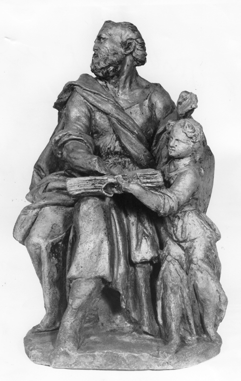 San Matteo e l' angelo (scultura) - ambito romano (inizio sec. XVII)