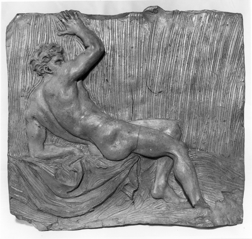 nudo maschile sdraiato di schiena (rilievo) di Righi Tommaso (sec. XVIII)