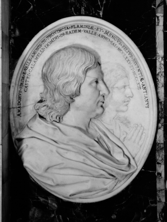 busto ritratto maschile di profilo (rilievo, serie) di Raggi Antonio (sec. XVII)