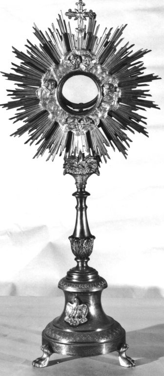 ostensorio - a raggiera - ambito romano (metà sec. XVIII)