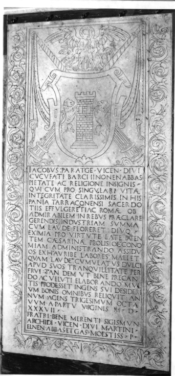 lastra tombale - ambito romano (sec. XVI)