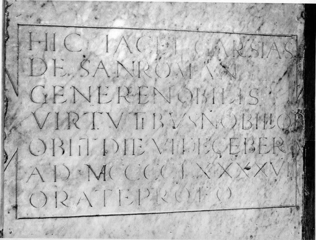 lapide tombale - ambito romano (sec. XV)