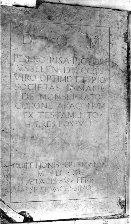 lastra tombale - ambito romano (sec. XVI)