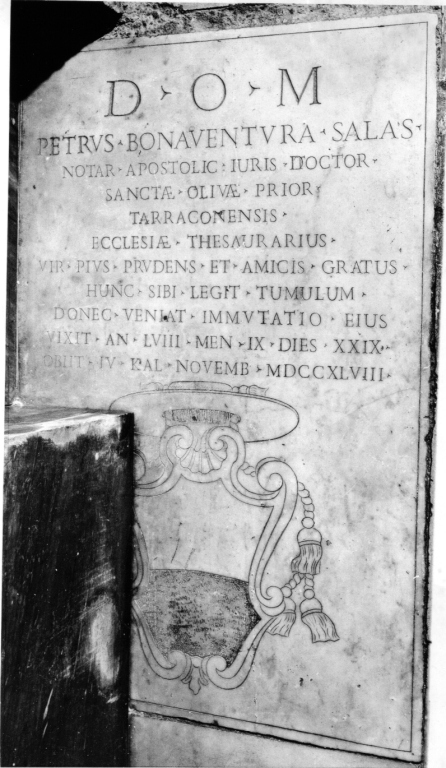 lastra tombale - ambito romano (sec. XVIII)