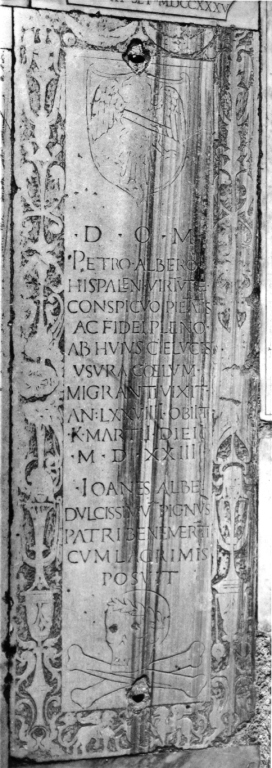 lastra tombale - ambito romano (sec. XVI)