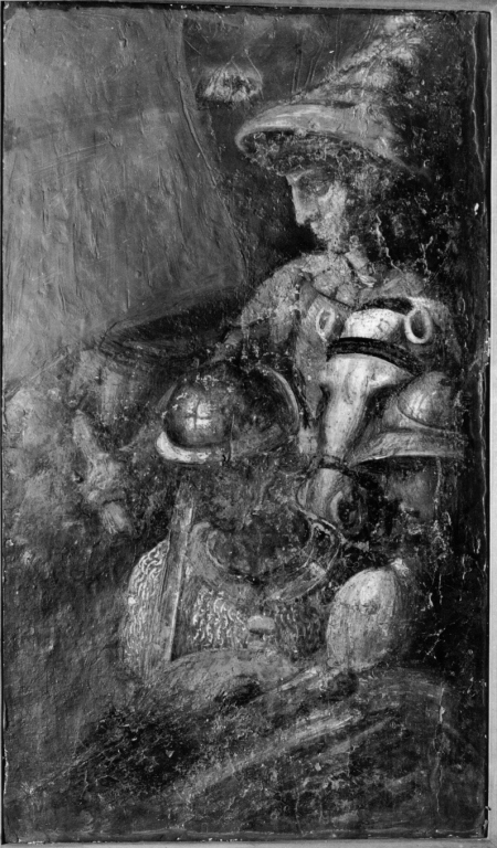 tre cavalieri (dipinto, ciclo) di Bonaccorsi Pietro detto Perin del Vaga (attribuito) (sec. XVI)