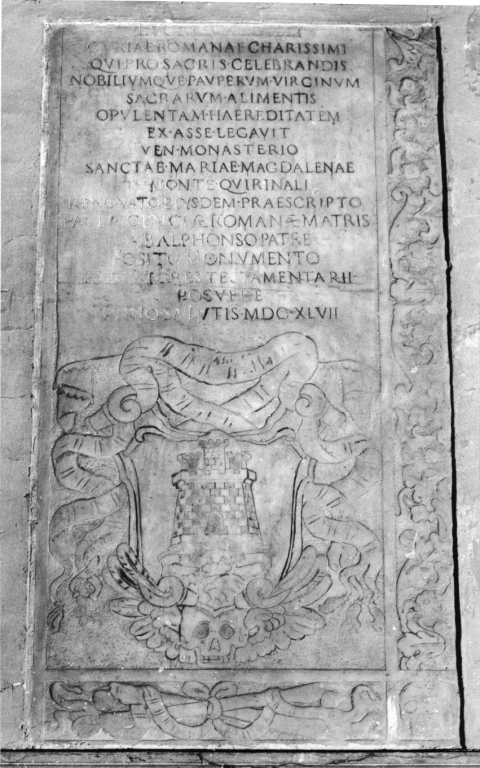 lastra tombale - ambito romano (sec. XVII)