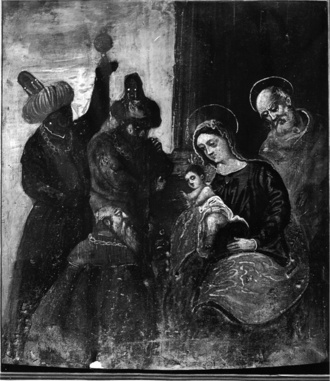 adorazione dei Re Magi (dipinto) - ambito Italia centro-settentrionale (fine sec. XVI)