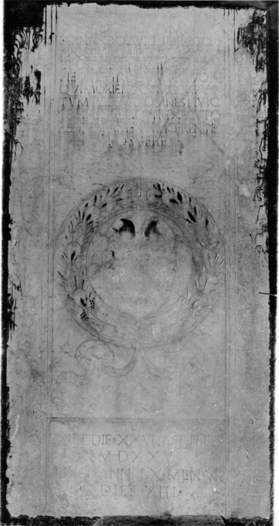 lastra tombale - ambito romano (sec. XVI)