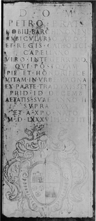 lastra tombale - ambito romano (sec. XVI)