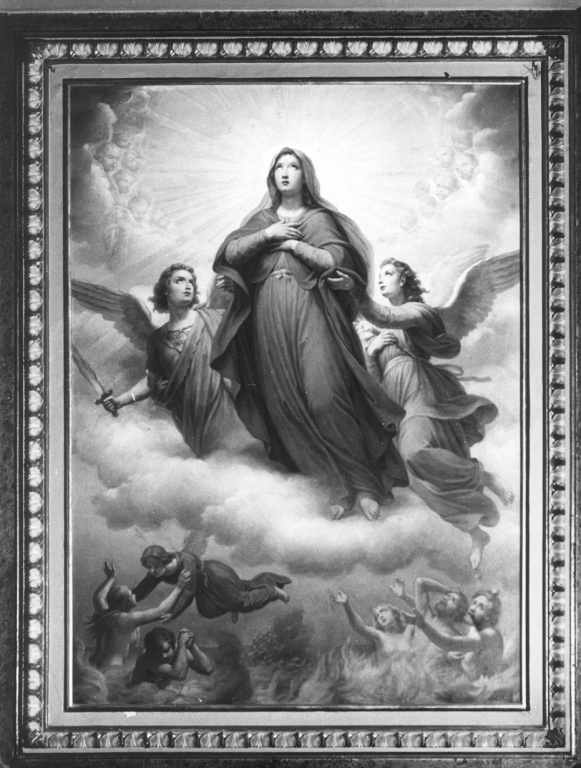 Madonna assunta con le anime del purgatorio (dipinto) di Gagliardi Giovanni (fine sec. XIX)