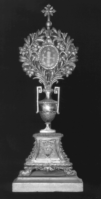 reliquiario - a ostensorio, serie - ambito romano (prima metà sec. XIX)