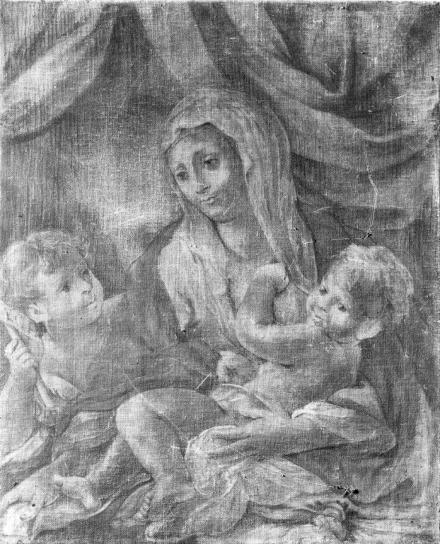 Madonna con Bambino e San Giovannino (dipinto) - ambito romano (primo quarto sec. XVII)