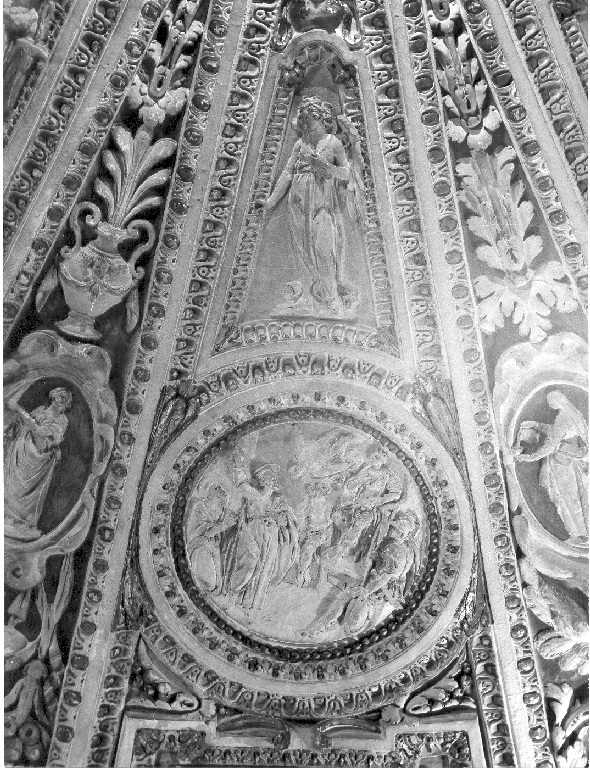 caduta di Simon Mago (rilievo) di De Rossi Giovanni Francesco (sec. XVII)