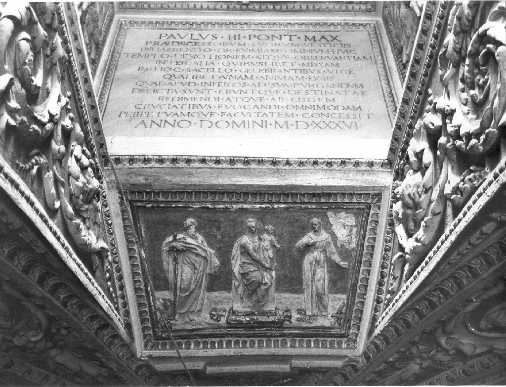 Madonna con Bambino Santi Paolo e Francesco (rilievo) di De Rossi Giovanni Francesco (sec. XVII)