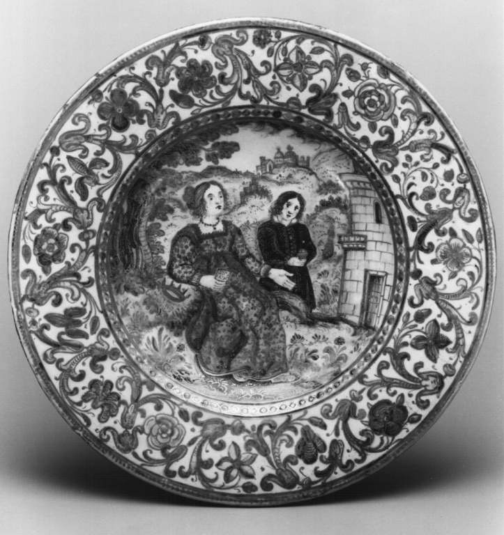 piatto di Grue Francesco (attribuito) - manifattura di Castelli d'Abruzzo (terzo quarto sec. XVII)