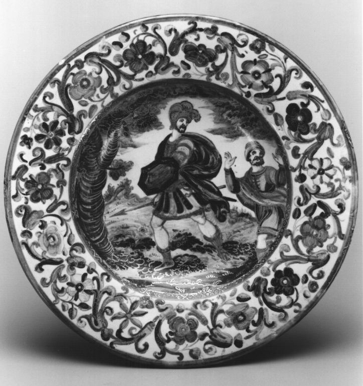 piatto di Grue Antonio Carlo (attribuito) - manifattura di Castelli d'Abruzzo (ultimo quarto sec. XVII)