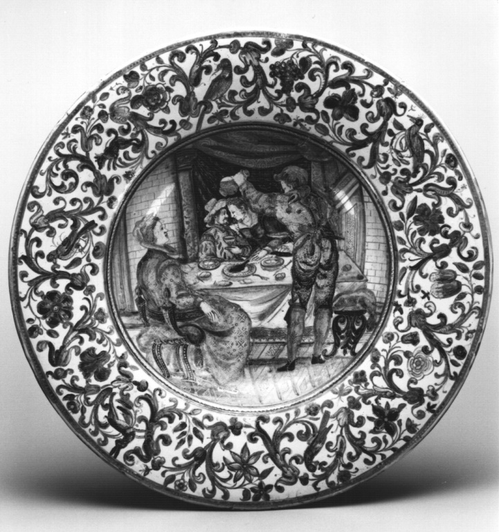 piatto di Grue Antonio Carlo (attribuito) - manifattura di Castelli d'Abruzzo (sec. XVII)