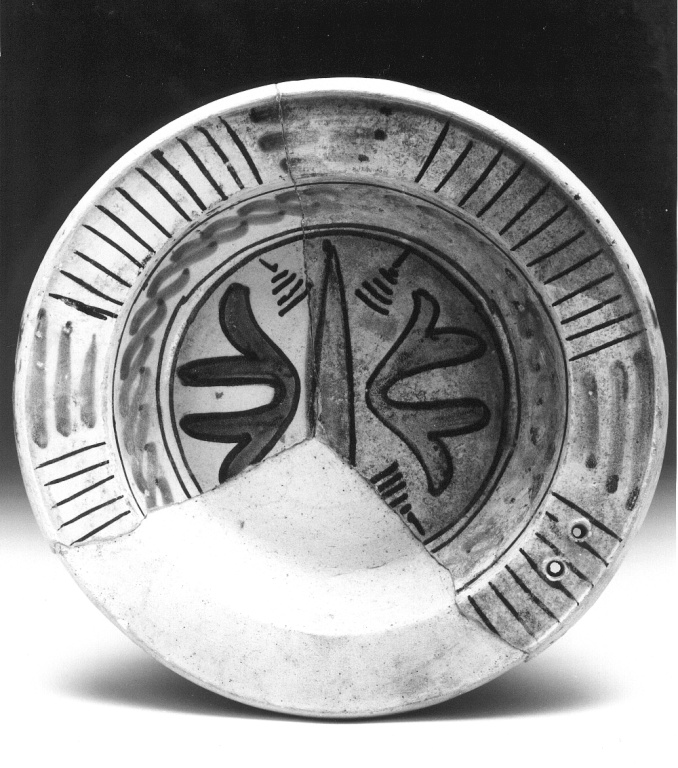 piatto - bottega orvietana (secc. XIII/ XIV)