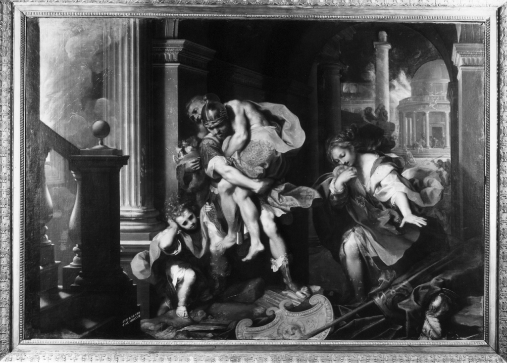 Enea fugge da Troia in fiamme (dipinto) di Fiori Barocci detto Federico Barocci (sec. XVI)