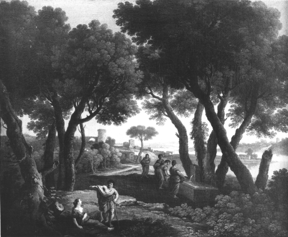 Paesaggio con donne alla fonte (dipinto) di Locatelli Andrea (prima metà sec. XVIII)