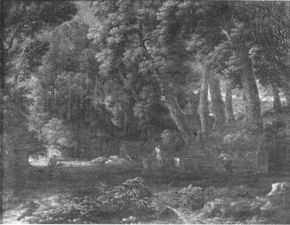 Paesaggio con fonte. La fontana di Grottaferrata (dipinto) di Dughet Gaspard detto Pussino (sec. XVII)