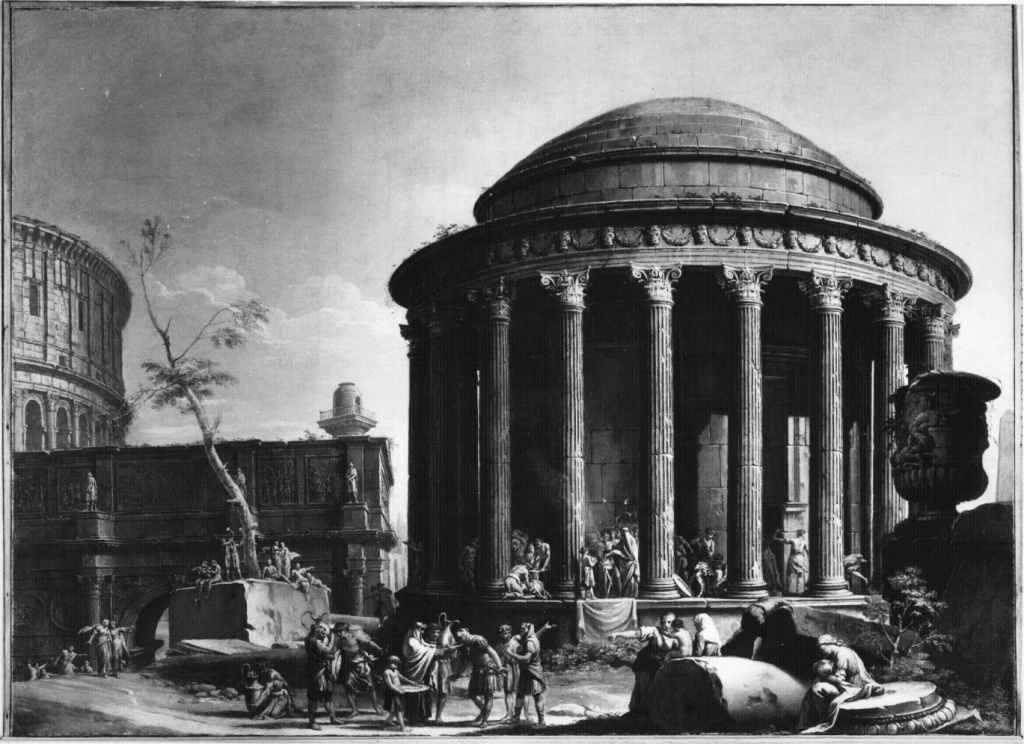 Monumenti romani con Pantheon (dipinto) di Clérisseau Charles Louis (attribuito) (sec. XVIII)