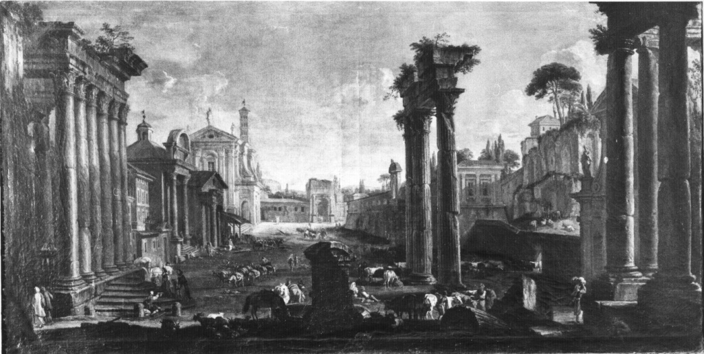 Veduta del Foro Romano (dipinto) di Pannini Giovanni Paolo (sec. XVIII)