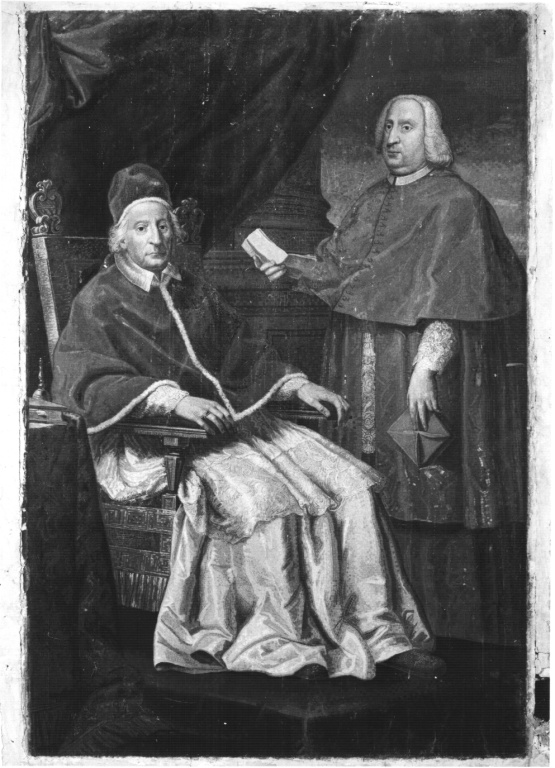 Doppio ritratto di papa Clemente XII e del cardinale Neri Corsini (decorazione musiva) di Cristofari Pietro Paolo (sec. XVIII)