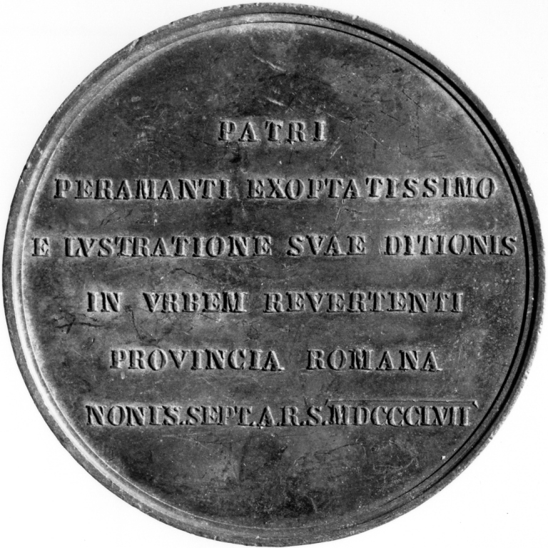 Ritratto di papa Pio IX (medaglia) - ambito romano (sec. XIX)