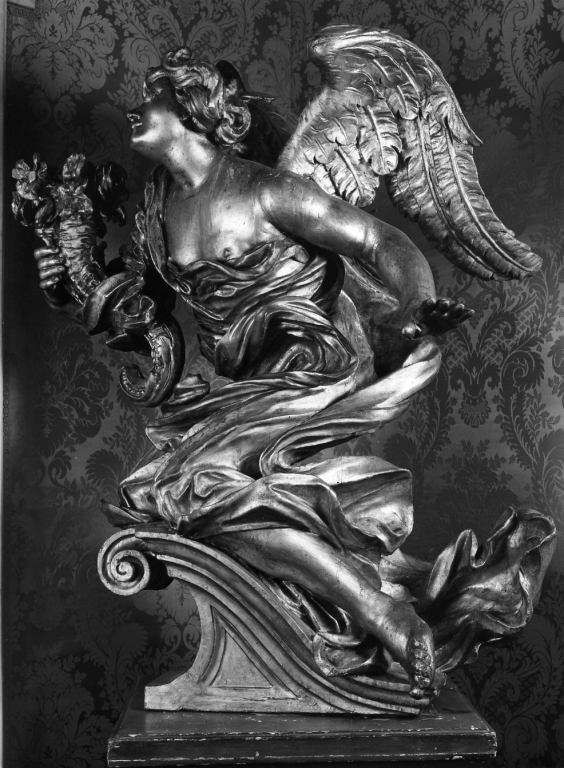 angelo con cornucopia (statua, serie) - ambito romano (metà sec. XVII)