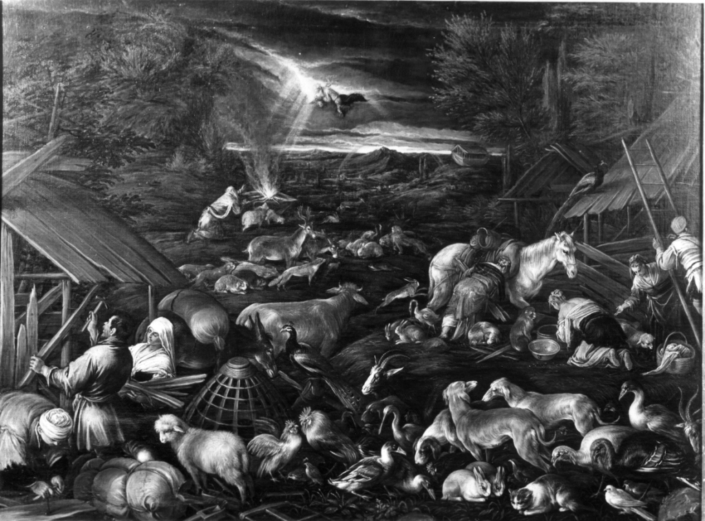 il sacrificio di Noè (dipinto) di Da Ponte Jacopo detto Jacopo Bassano (bottega) (sec. XVI)