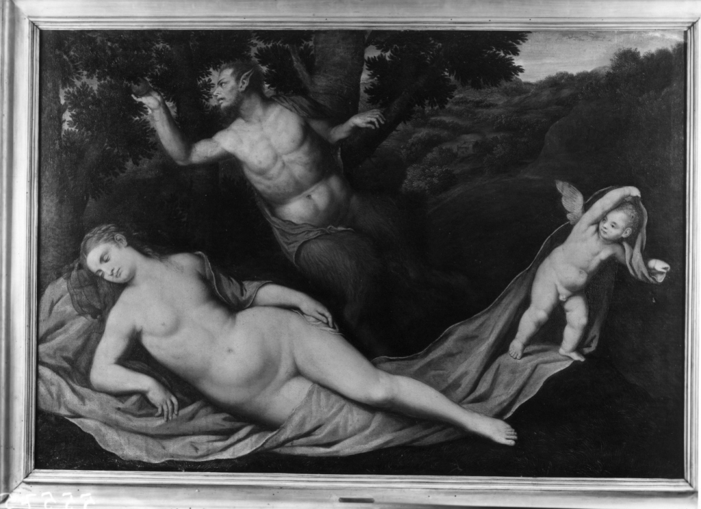 Venere, un satiro e Amore (dipinto) di Bordone Paris (sec. XVI)