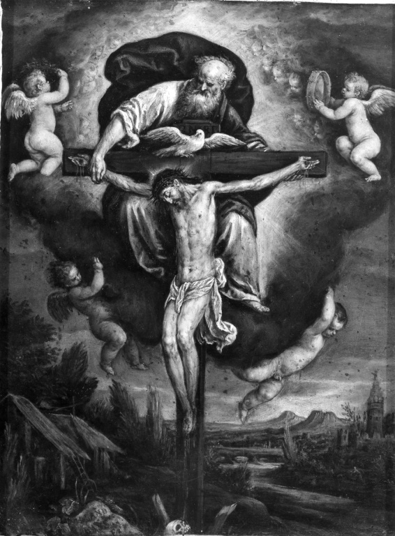 Trinità (dipinto) di Da Ponte Leandro detto Leandro Bassano (inizio sec. XVII)