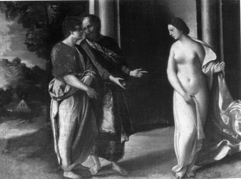 Gige e Candaule (dipinto) di Luteri Giovanni detto Dosso Dossi (sec. XVI)